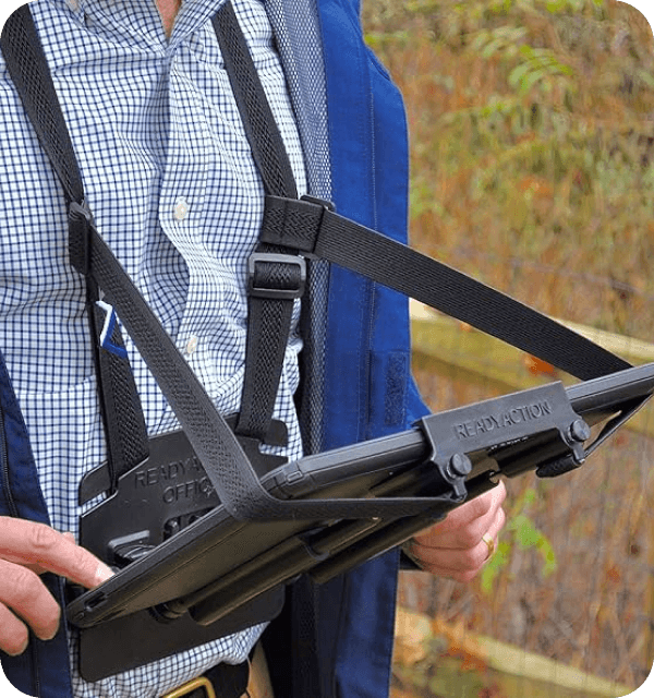 Custom tablet harness for pen riders